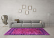 Machine Washable Oriental Pink Industrial Rug in a Living Room, wshurb2375pnk