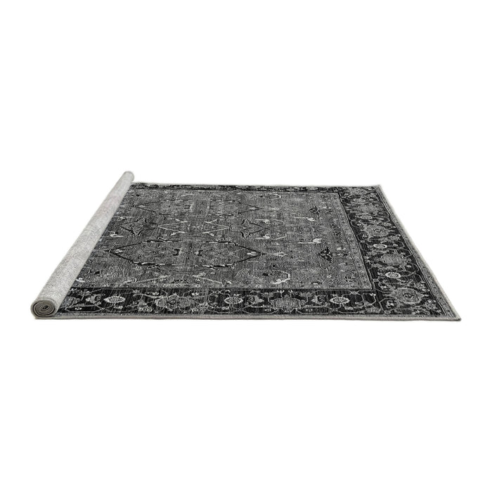 Sideview of Machine Washable Oriental Gray Industrial Rug, wshurb2375gry
