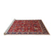 Sideview of Machine Washable Industrial Modern Red Rug, wshurb2376