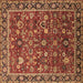 Square Oriental Brown Industrial Rug, urb2376brn