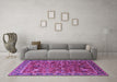 Machine Washable Oriental Purple Industrial Area Rugs in a Living Room, wshurb2376pur