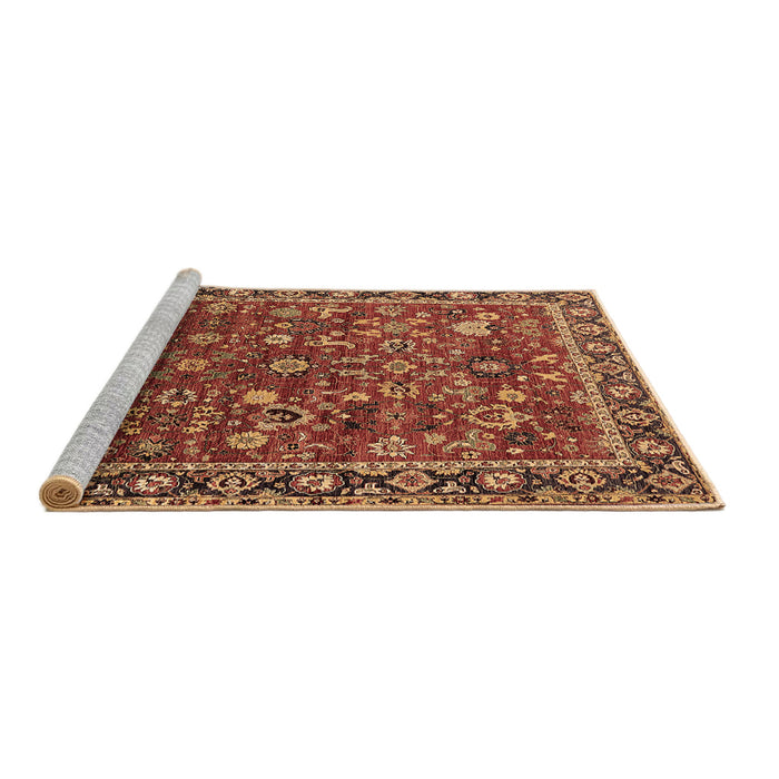 Sideview of Machine Washable Oriental Brown Industrial Rug, wshurb2376brn