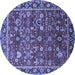 Round Oriental Blue Industrial Rug, urb2376blu