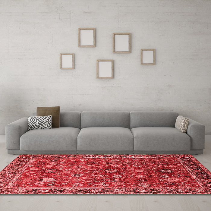 Industrial Red Washable Rugs