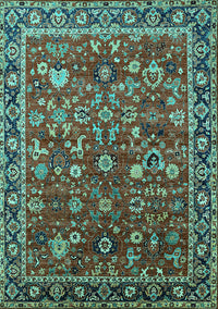 Oriental Turquoise Industrial Rug, urb2376turq