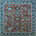 Square Oriental Light Blue Industrial Rug, urb2376lblu