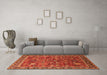 Machine Washable Oriental Orange Industrial Area Rugs in a Living Room, wshurb2376org