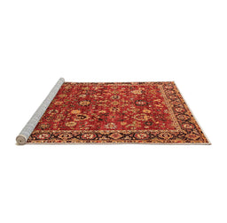 Sideview of Machine Washable Oriental Orange Industrial Area Rugs, wshurb2376org