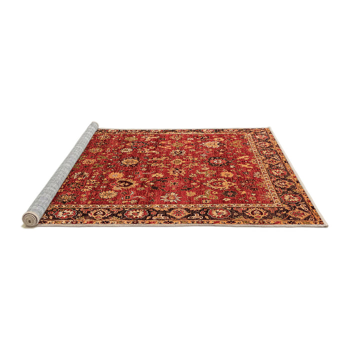 Sideview of Machine Washable Oriental Orange Industrial Area Rugs, wshurb2376org