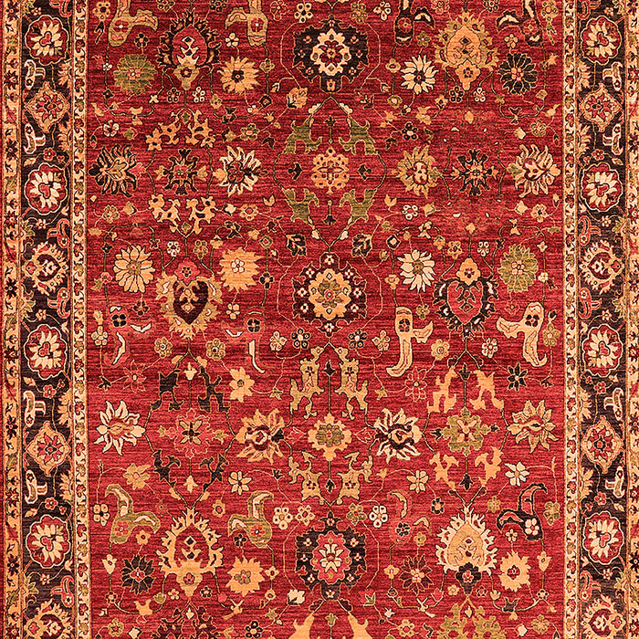 Machine Washable Oriental Orange Industrial Area Rugs, wshurb2376org