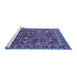 Sideview of Machine Washable Oriental Blue Industrial Rug, wshurb2376blu