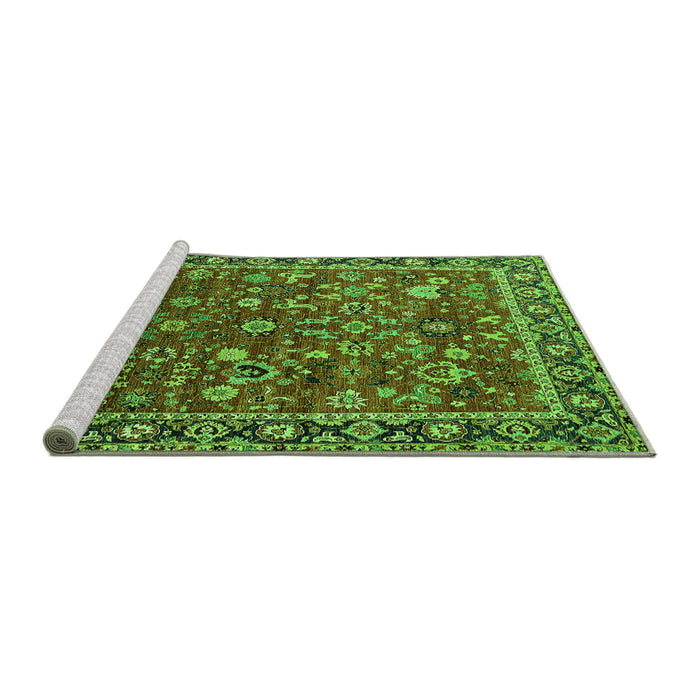 Sideview of Machine Washable Oriental Green Industrial Area Rugs, wshurb2376grn