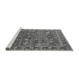 Sideview of Machine Washable Oriental Gray Industrial Rug, wshurb2376gry