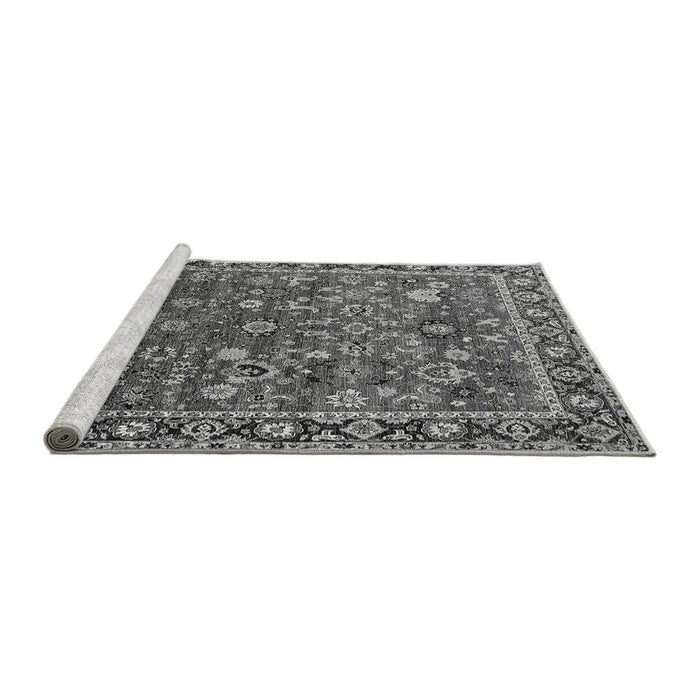 Sideview of Machine Washable Oriental Gray Industrial Rug, wshurb2376gry