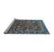 Sideview of Machine Washable Oriental Light Blue Industrial Rug, wshurb2376lblu