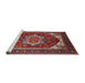 Sideview of Machine Washable Industrial Modern Cranberry Red Rug, wshurb2377