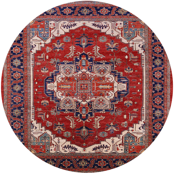 Round Machine Washable Industrial Modern Cranberry Red Rug, wshurb2377