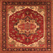 Square Machine Washable Oriental Orange Industrial Area Rugs, wshurb2377org