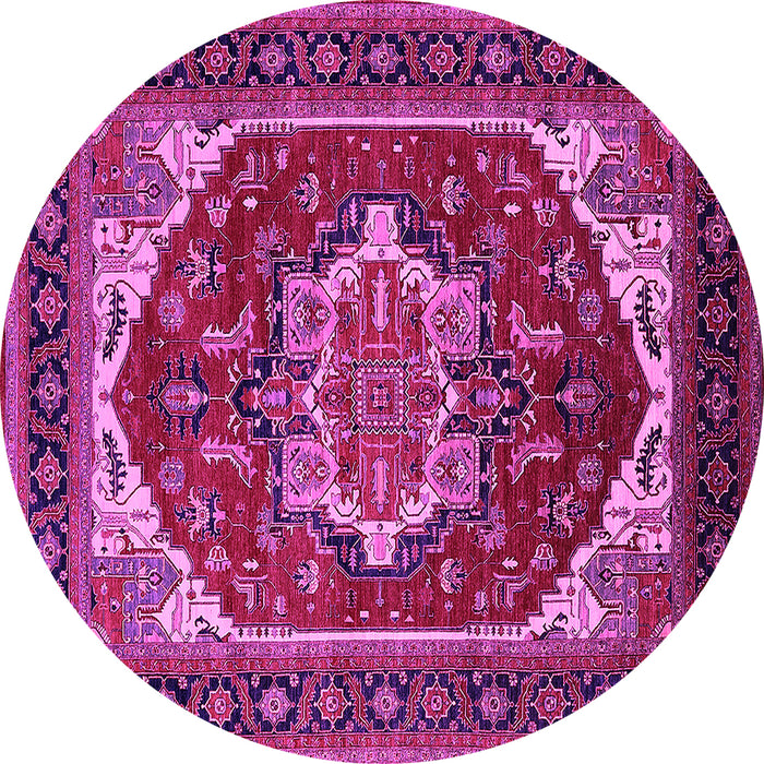 Round Oriental Pink Industrial Rug, urb2377pnk