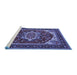 Sideview of Machine Washable Oriental Blue Industrial Rug, wshurb2377blu