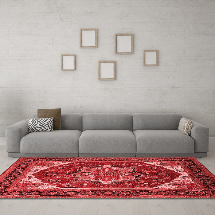 Industrial Red Washable Rugs