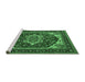 Sideview of Machine Washable Oriental Emerald Green Industrial Area Rugs, wshurb2377emgrn