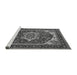 Sideview of Machine Washable Oriental Gray Industrial Rug, wshurb2377gry