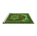 Sideview of Machine Washable Oriental Green Industrial Area Rugs, wshurb2377grn