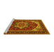 Sideview of Machine Washable Oriental Yellow Industrial Rug, wshurb2377yw