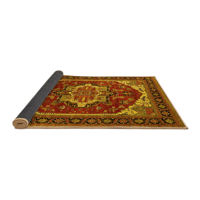 Sideview of Oriental Yellow Industrial Rug, urb2377yw