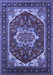 Machine Washable Oriental Blue Industrial Rug, wshurb2377blu