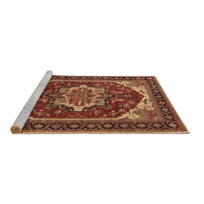 Sideview of Machine Washable Oriental Brown Industrial Rug, wshurb2377brn