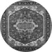 Round Oriental Gray Industrial Rug, urb2377gry