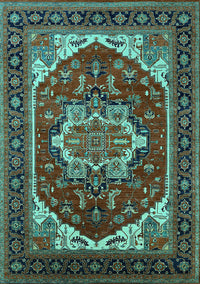 Oriental Turquoise Industrial Rug, urb2377turq