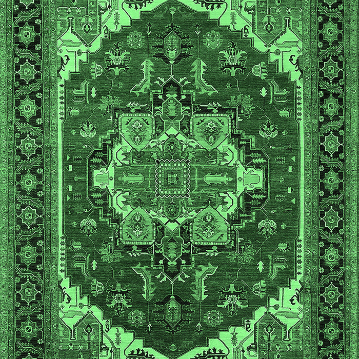 Machine Washable Oriental Emerald Green Industrial Area Rugs, wshurb2377emgrn