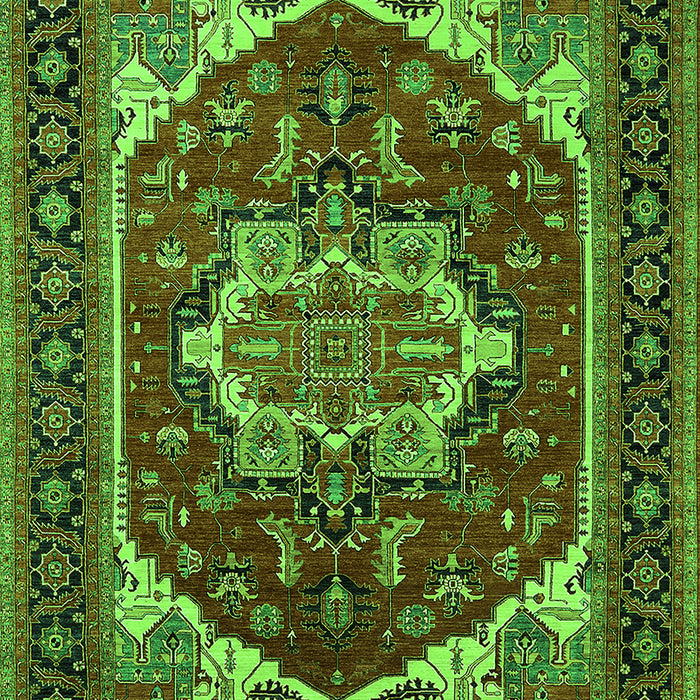 Machine Washable Oriental Green Industrial Area Rugs, wshurb2377grn