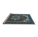 Sideview of Machine Washable Oriental Light Blue Industrial Rug, wshurb2377lblu