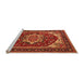 Sideview of Machine Washable Oriental Orange Industrial Area Rugs, wshurb2377org