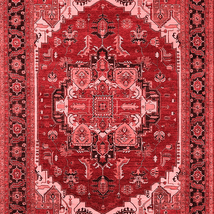 Machine Washable Oriental Red Industrial Rug, wshurb2377red