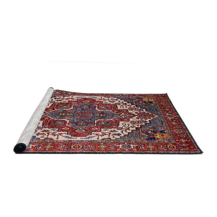 Sideview of Machine Washable Industrial Modern Rosy Pink Rug, wshurb2378