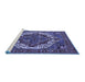 Sideview of Machine Washable Oriental Blue Industrial Rug, wshurb2378blu