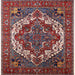 Square Mid-Century Modern Pink Oriental Rug, urb2378