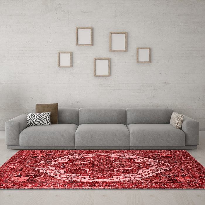 Industrial Red Washable Rugs