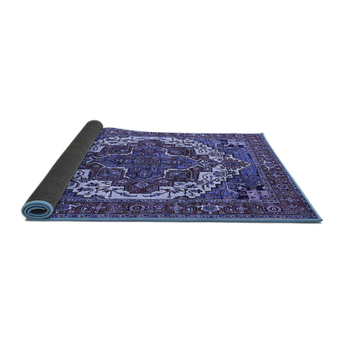 Sideview of Oriental Blue Industrial Rug, urb2378blu