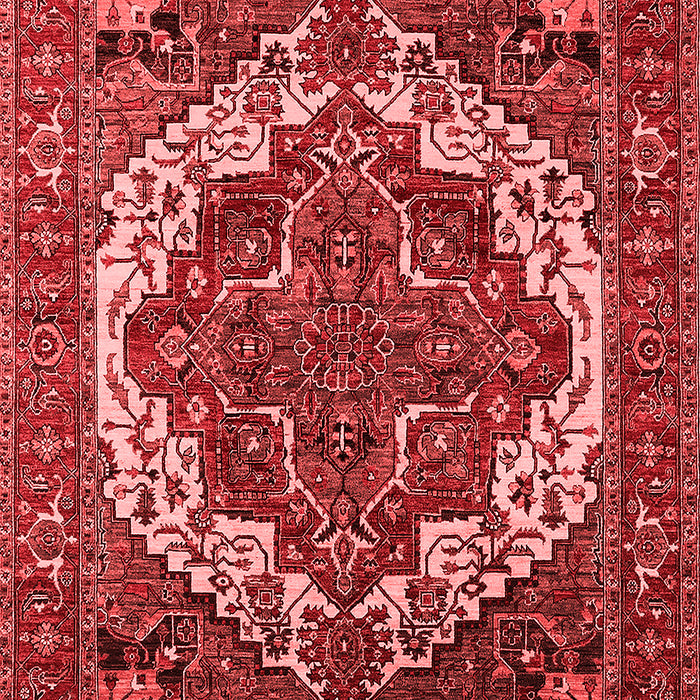 Machine Washable Oriental Red Industrial Rug, wshurb2378red