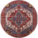 Round Machine Washable Industrial Modern Rosy Pink Rug, wshurb2378