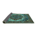 Sideview of Oriental Turquoise Industrial Rug, urb2378turq