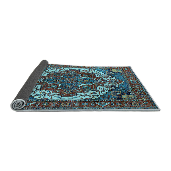 Sideview of Oriental Light Blue Industrial Rug, urb2378lblu