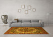 Machine Washable Oriental Yellow Industrial Rug in a Living Room, wshurb2378yw