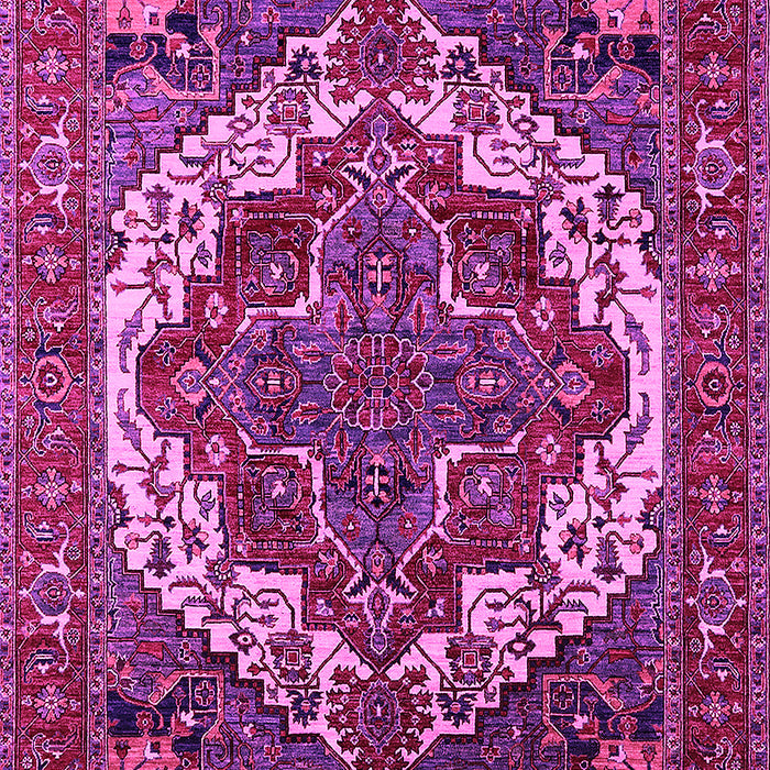 Machine Washable Oriental Pink Industrial Rug, wshurb2378pnk